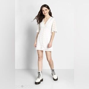 NWT ModCloth Women's Daytime Darling Mini Dress in White Women's Size Small